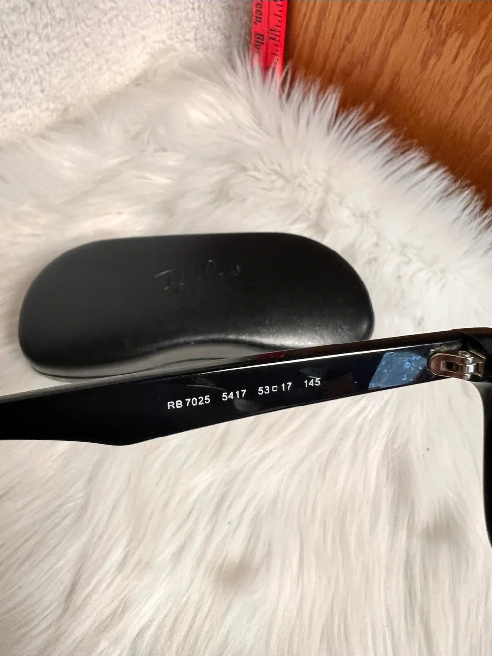 Ray-Ban Black Frames with Orange Temples Rectangular Eyeglasses